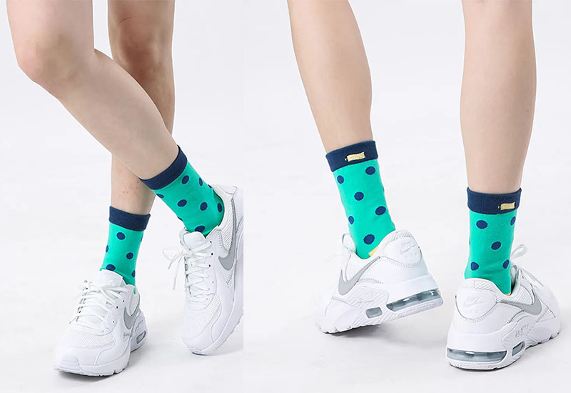 大圓點襪-藍綠 厚襪款(2種尺寸) 